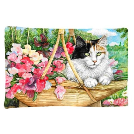 Carolines Treasures Carolines Treasures CDCO0178PILLOWCASE Cat in Basket Fabric Standard Pillowcase CDCO0178PILLOWCASE